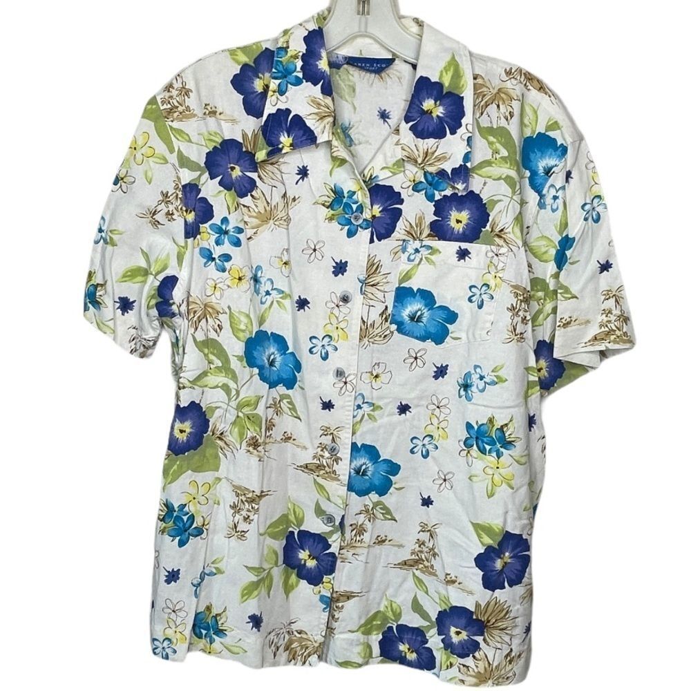 Karen Scott Linen Blend‎ Floral Top